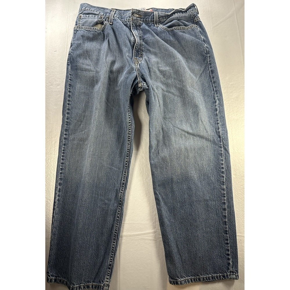 Denizen From Levis 281 Jeans 36x27 Straight Fit Denim Men's Size Blue Dirty Wash - Picture 3 of 15